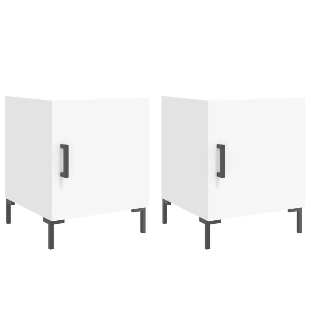 Comodini 2 pz-Set di 2 Tavolino da notte Bianchi 40x40x50 cm in Legno Multistrato 769671