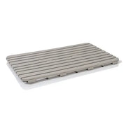 Pedana doccia antiscivolo 80x50 cm tortora con effetto legno in plastica