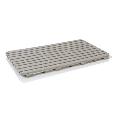 Pedana doccia antiscivolo 80x50 cm tortora con effetto legno in plastica