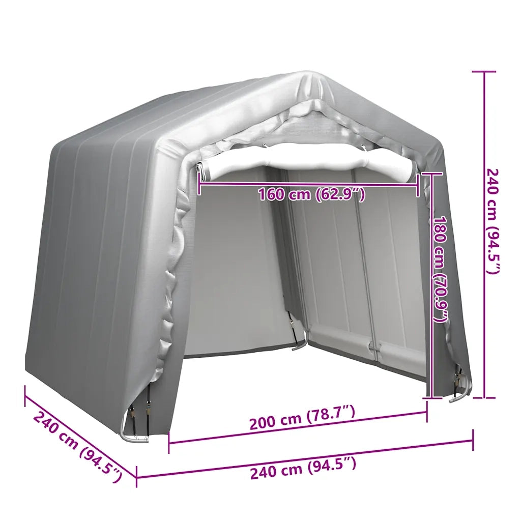 Tenda Capannone 240x240 cm in Acciaio Grigio 3079584