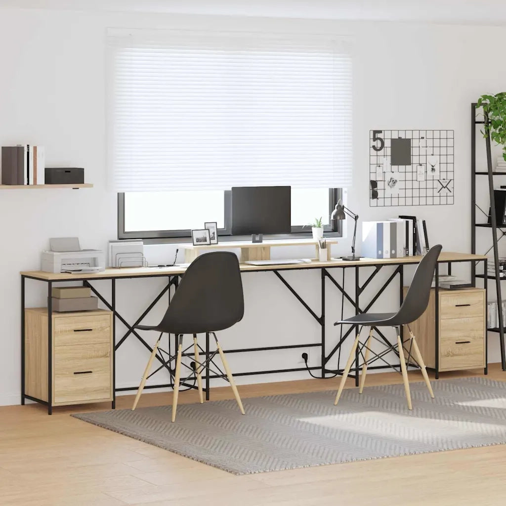 vidaXL Scrivania rovere sonoma 182 x 101 x 87.5 cm Legno multistrato