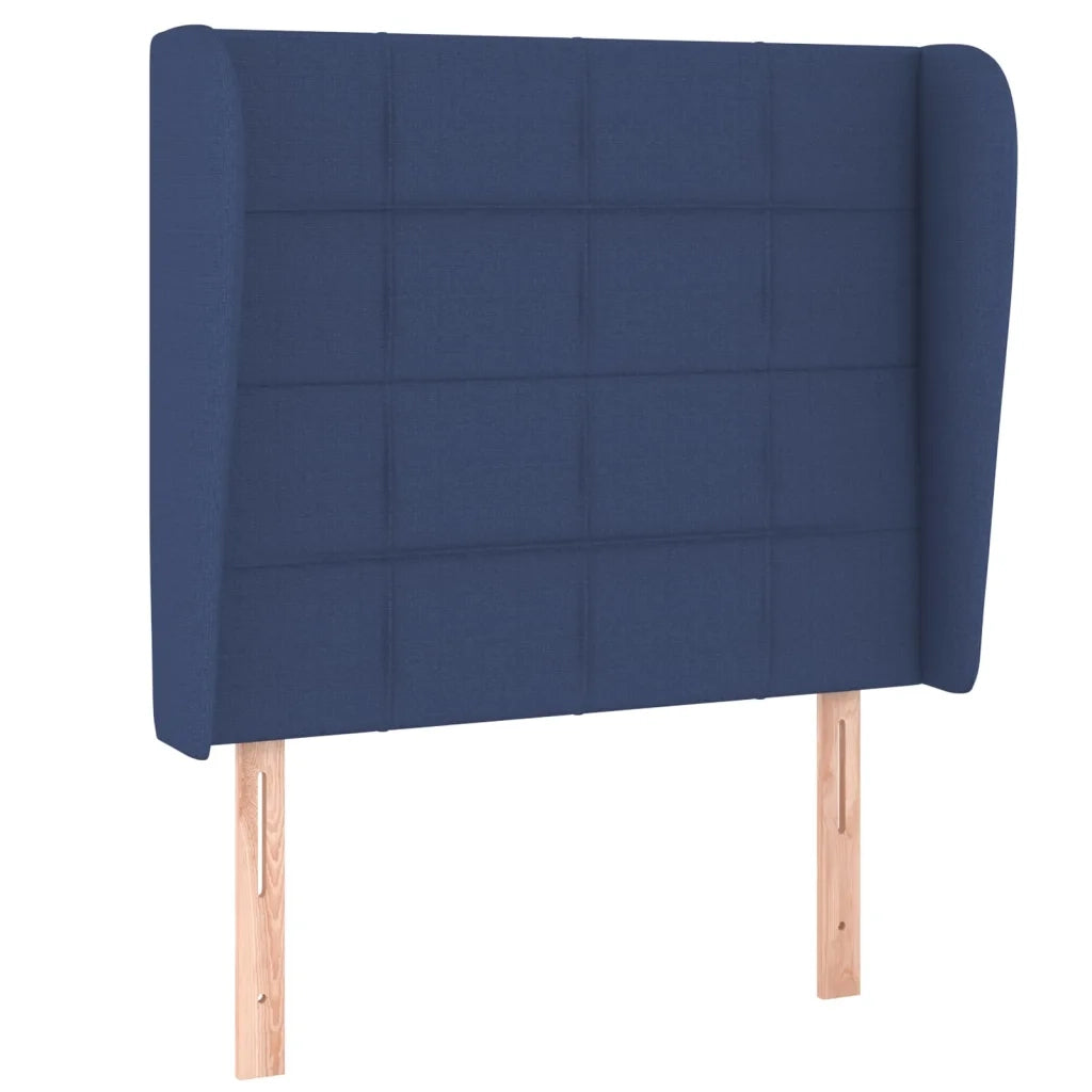 Testiera | Testata ad Orecchio Blu 93x23x118/128 cm in Tessuto
