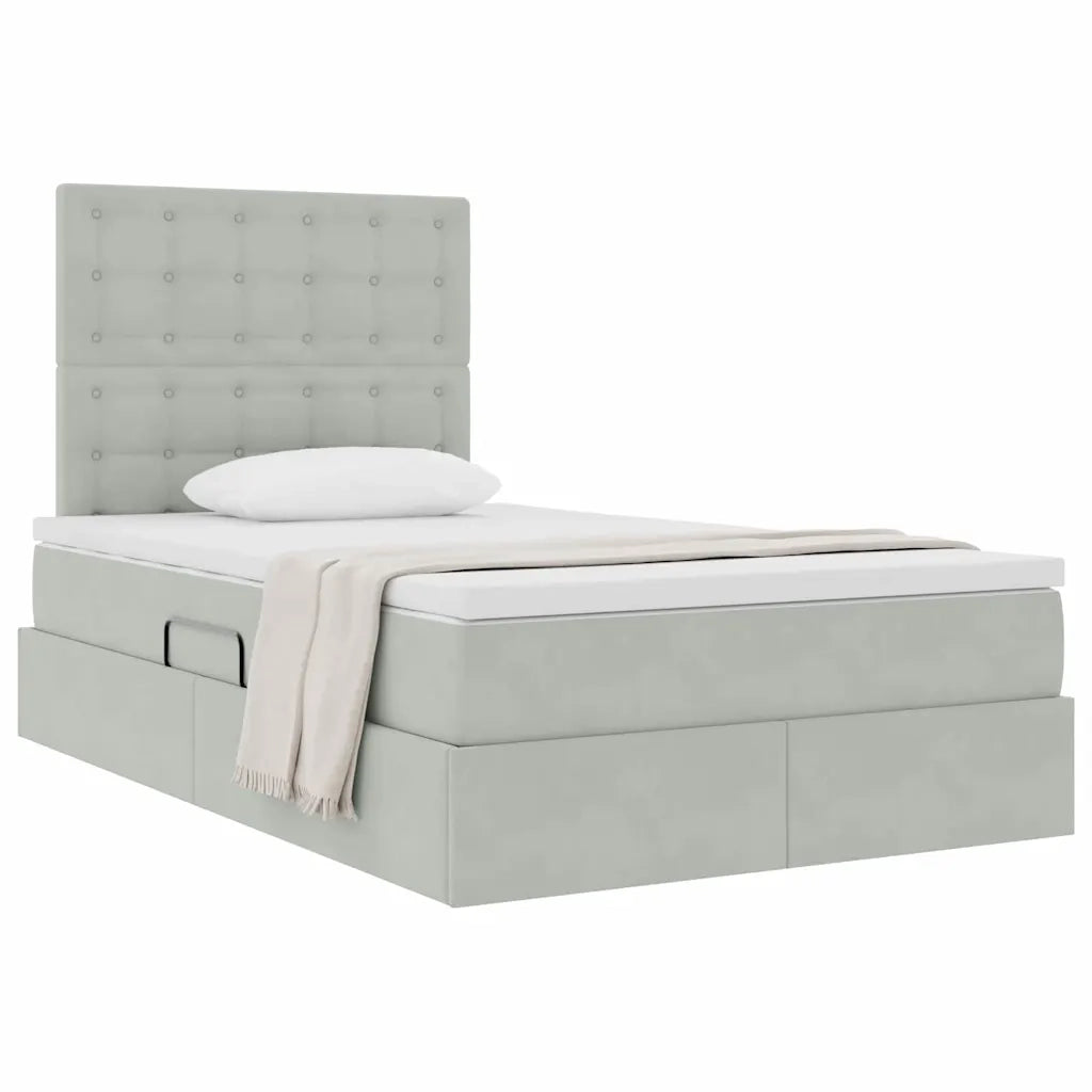Letto con contenitore e materasso Grigio chiaro 120 x 200 cm 3372141