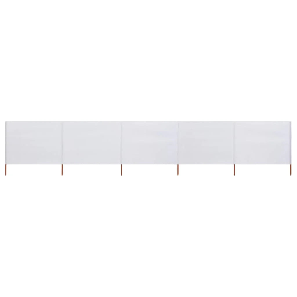 Schermo divisorio in tessuto a 5 pannelli 600 x 160 cm bianco sabbia 02_0008825