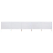Schermo divisorio in tessuto a 5 pannelli 600 x 160 cm bianco sabbia 02_0008825