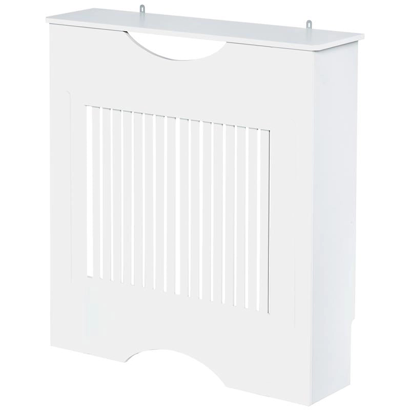 COPRITERMOSIFONE BIANCO IN MDF CON PIANO D'APPOGGIO E DESIGN ANTIRIBALTAMENTO, 78X19X82 CM