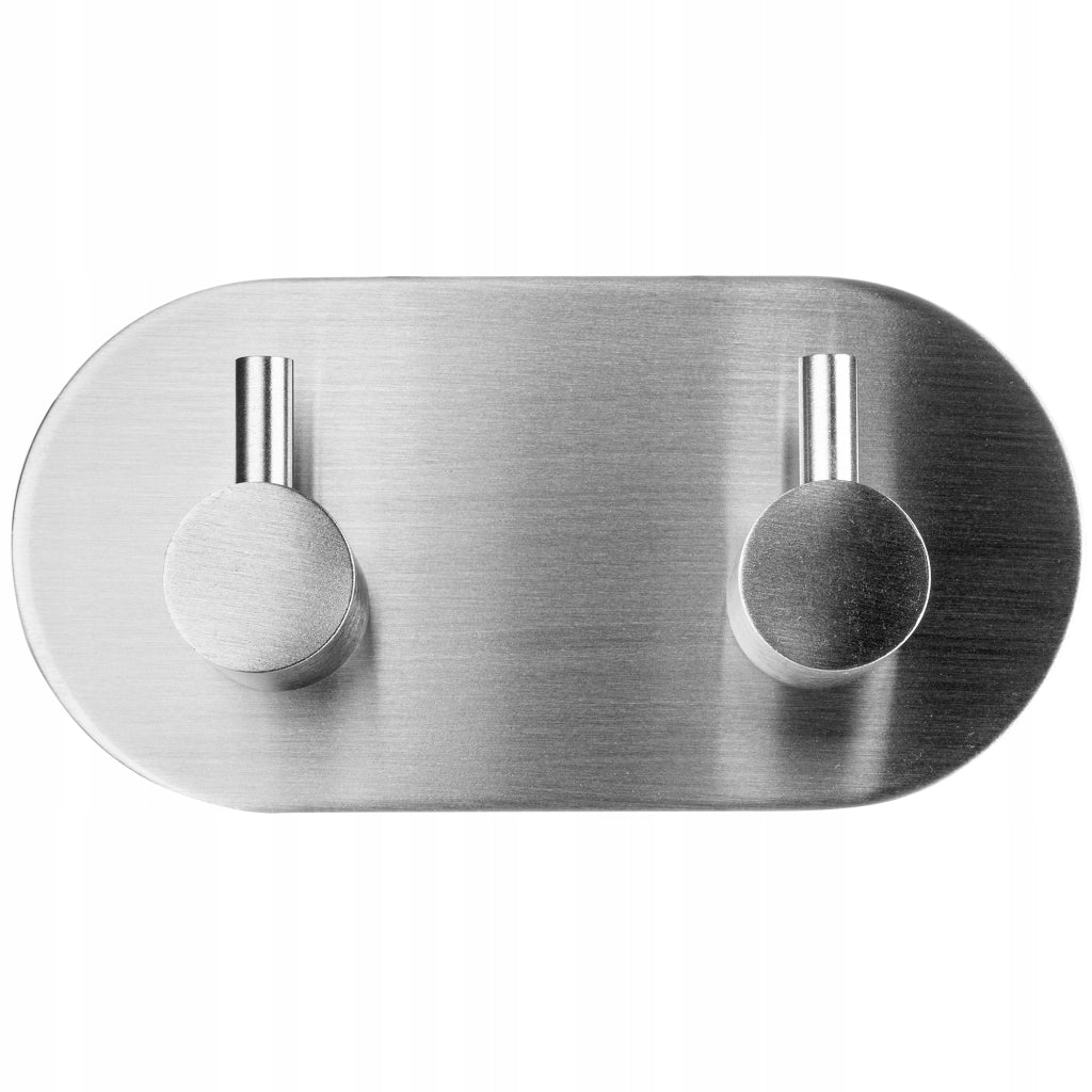 Portasciugamani da bagno KADAX con 2 ganci autoadesivi, argento, resistente