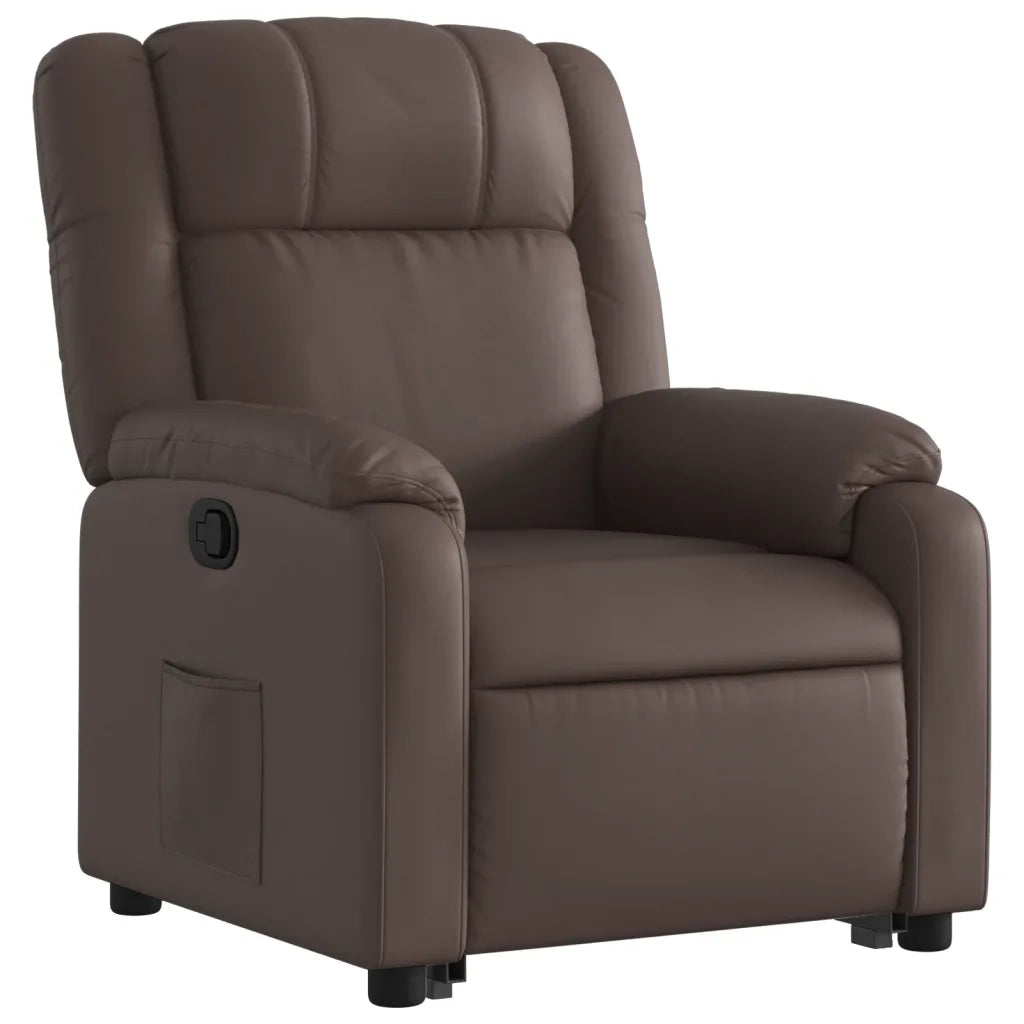 Poltrona Alzapersona Reclinabile Marrone in Similpelle 3205152