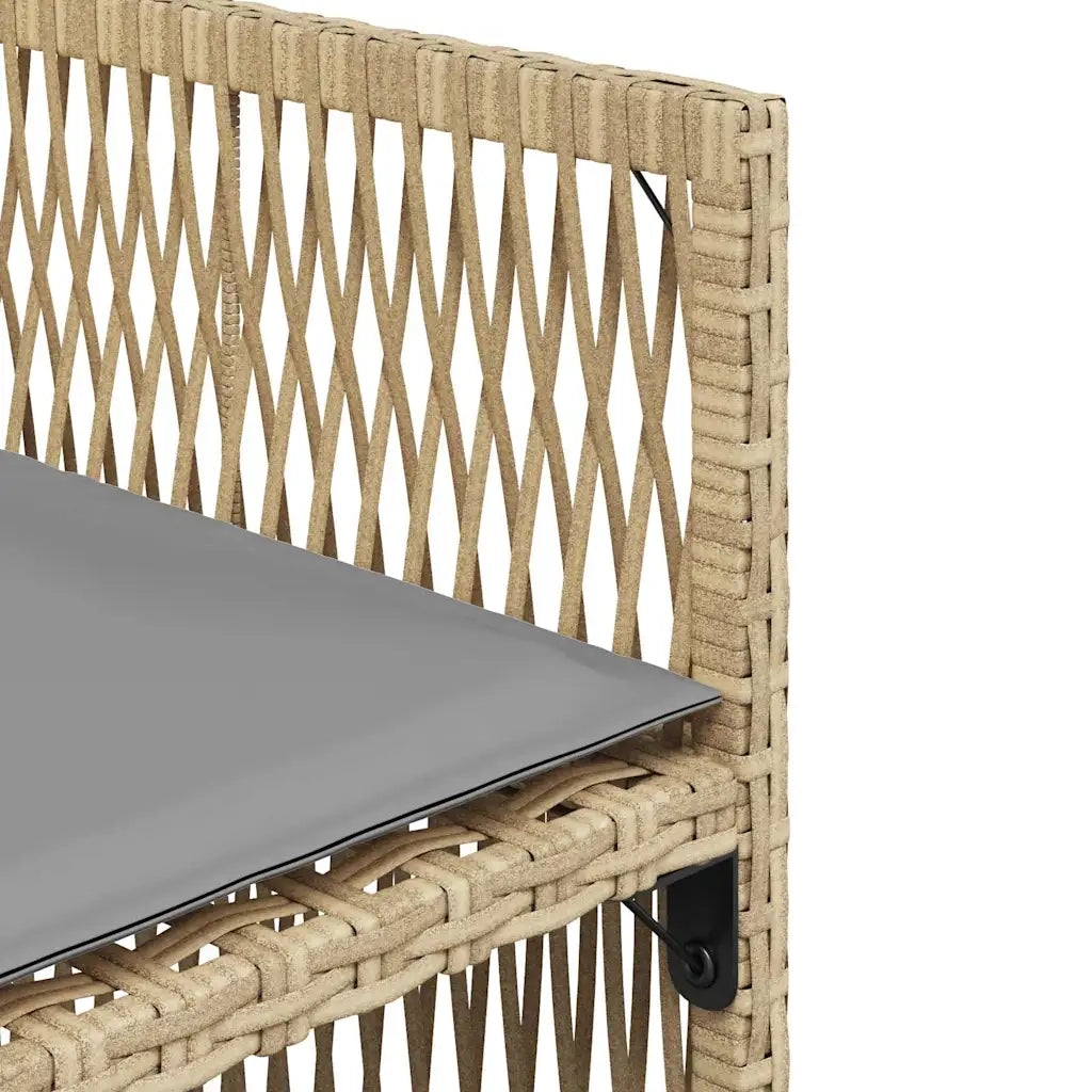 Sedie da Giardino con Cuscini 4 pz | Sedie da Esterno Beige Misto in Polyrattan