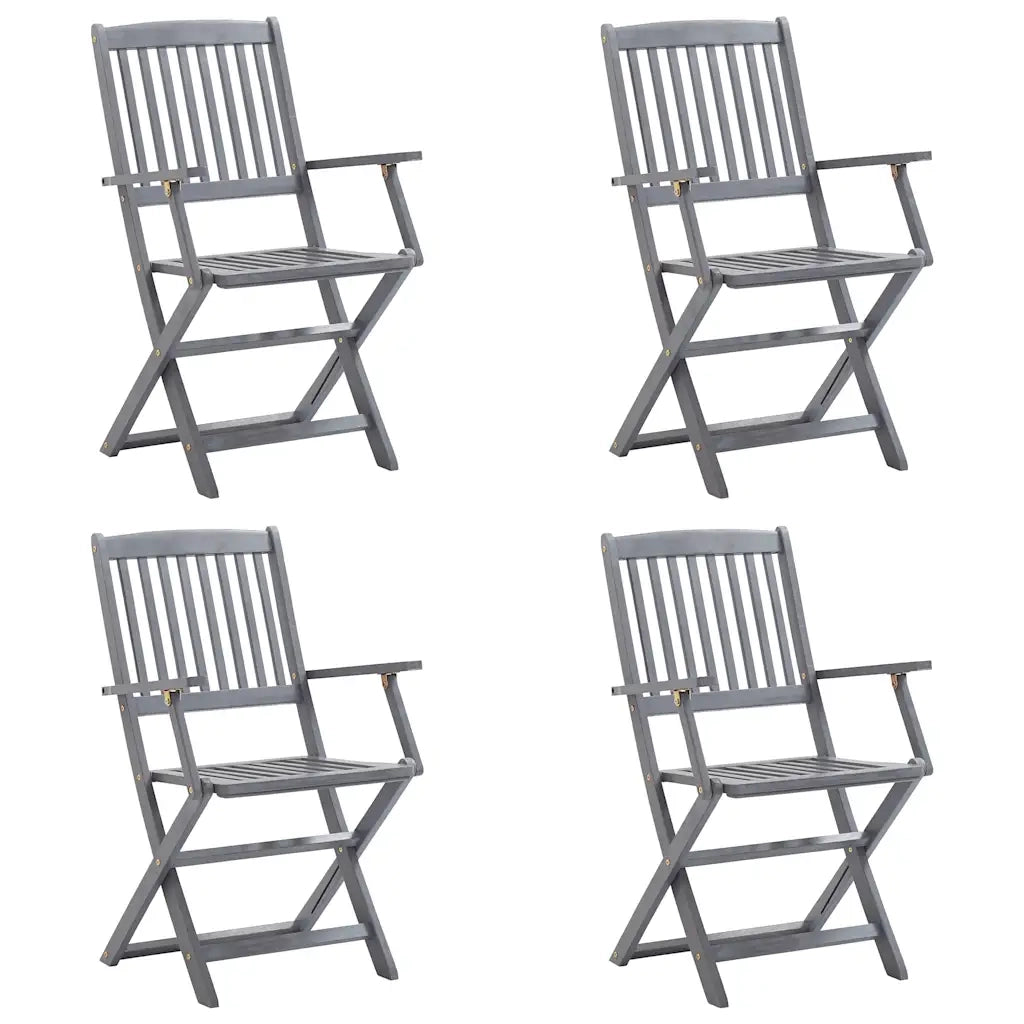 Sedie da Giardino Pieghevoli 4pz con Cuscini in Massello Acacia cod mxl 6329