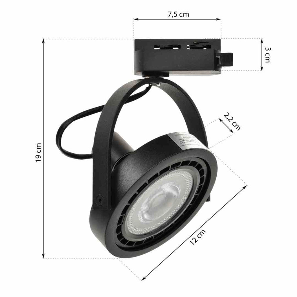 Faretto LED track per binario Milagro ML5702 nero opaco