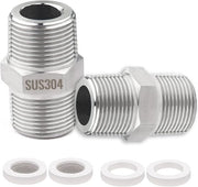 Kit di estensione per tubo doccia 2x con connessione a doppia vite 1/2 pollici - Inclusi filtri e sigillanti