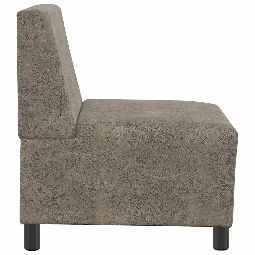 Divano componibile senza braccioli grigio scuro 55 cm in similpelle scamosciata 4108510