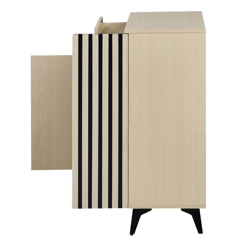Set di mobili per l'ingresso, scarpiera, panca imbottita, 4 ganci, color legno naturale e nero