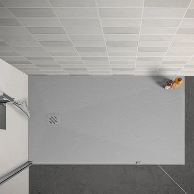 Piatto doccia 70x120 cm grigio effetto pietra in resina riducibile Karen