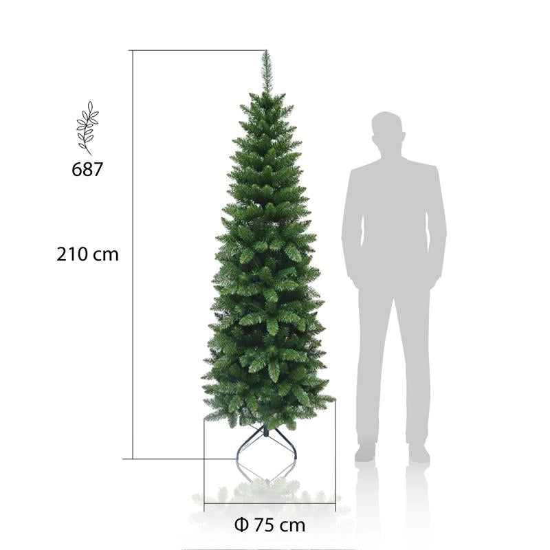 MAURY'S ALBERO DI NATALE EXTRA SLIM 210 CM VERDE USATO COME NUOVO