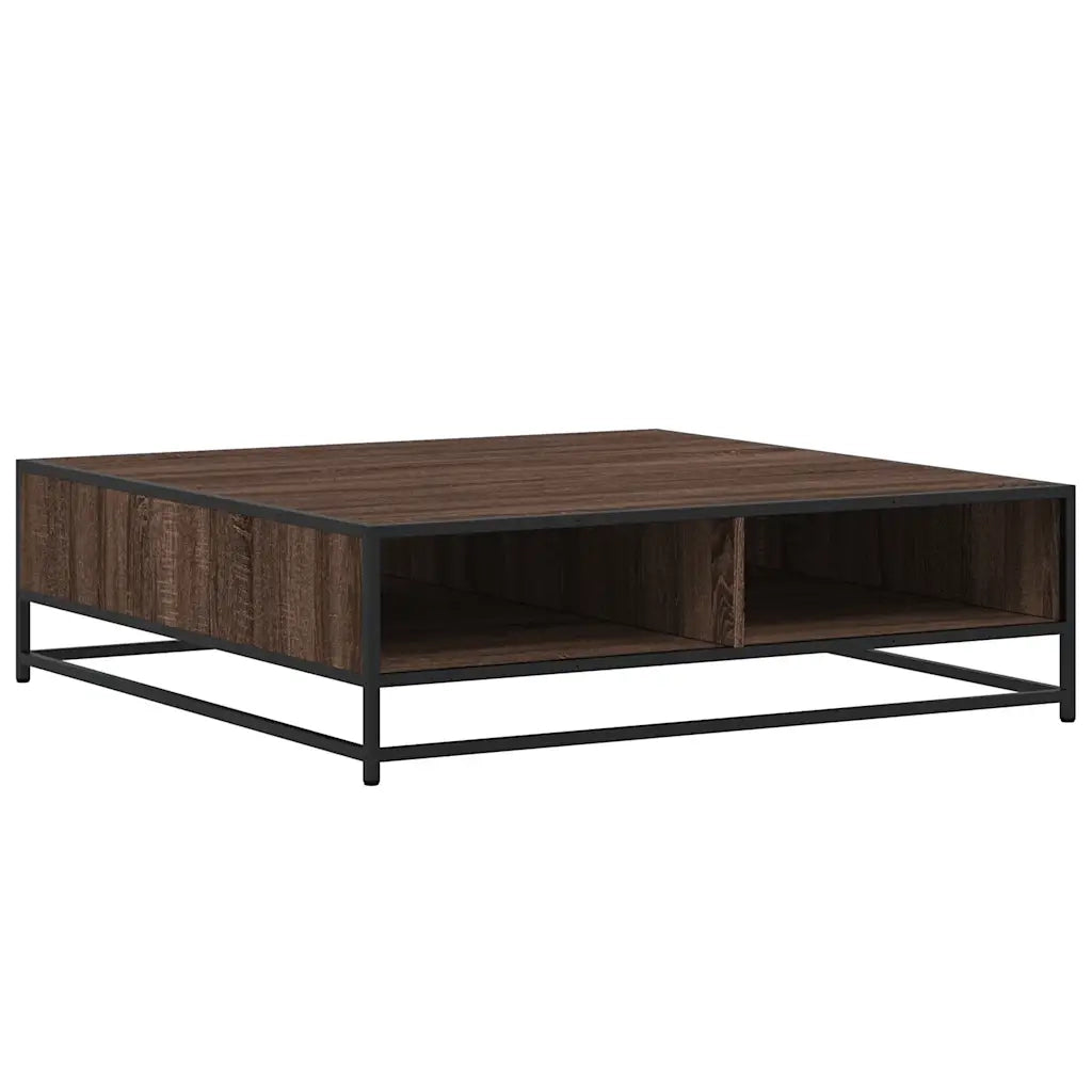 Tavolino Rovere Marrone 100x100x30 cm in Truciolato e Metallo 848778