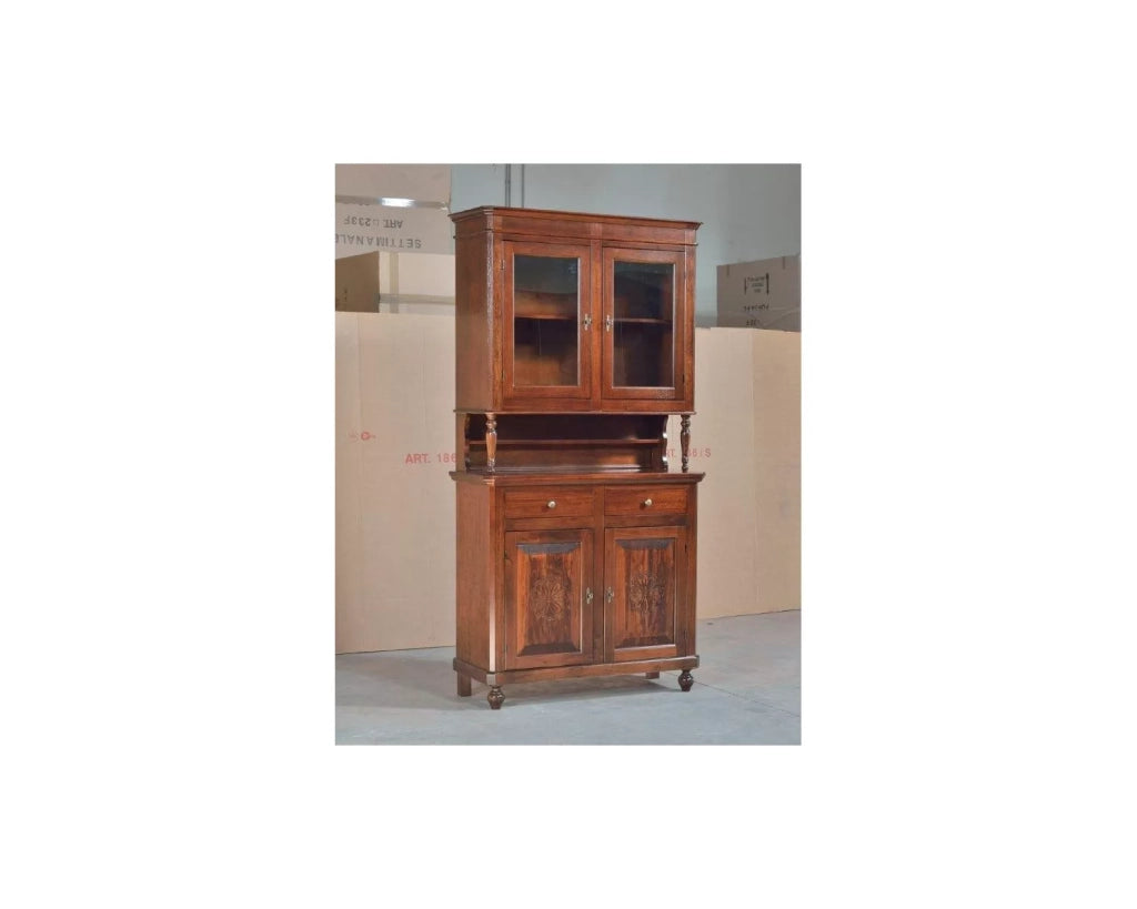 Cristalliera 2 ante napoletana in legno massello l.104 p.43 h.208 - Mobili 2G