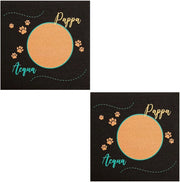Coppia Tappetini SottoCiotola Gomma Sostenibile Antiscivolo 30x30 cm Cane Gatto Dis.B
