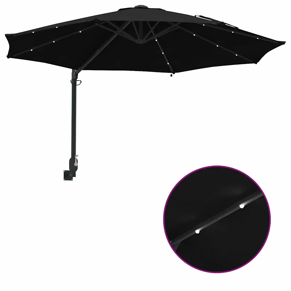 Ombrello da giardino-Ombrellone da spiaggia Nero 248 x 248 x 148 cm 916696