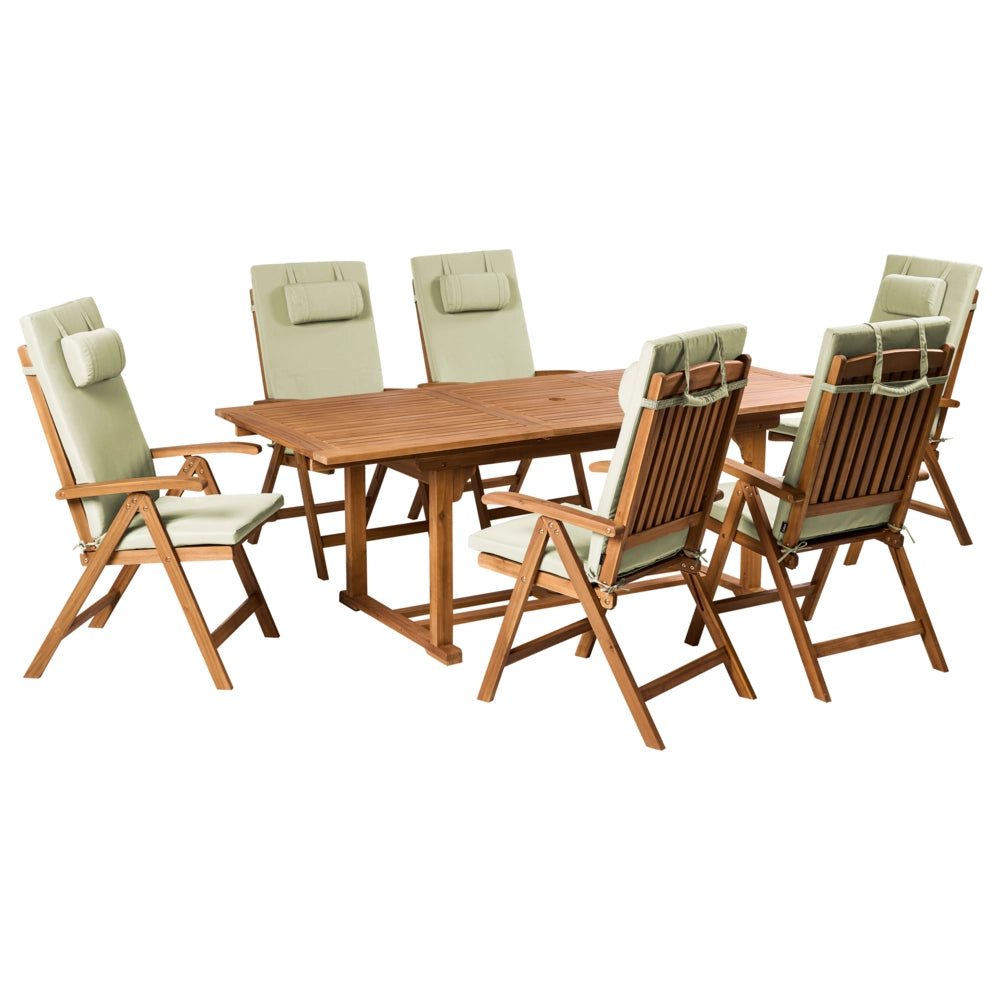 Set di 6 Cuscini in Tessuto verde da Schienale per Sedie da Giardino Toscana/Java/Amantea stile elegante