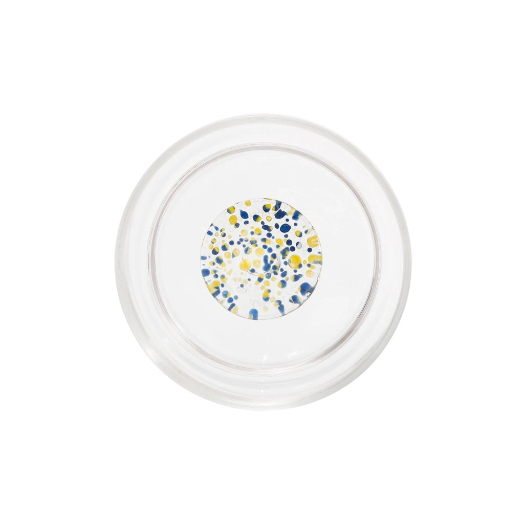 Teca Set 6 Tumbler Terrazzo in Vetro Borosilicato Doppia Parete Colori Blu e Giallo - Design Contemporaneo per la Tavola Elegante e Funzionale