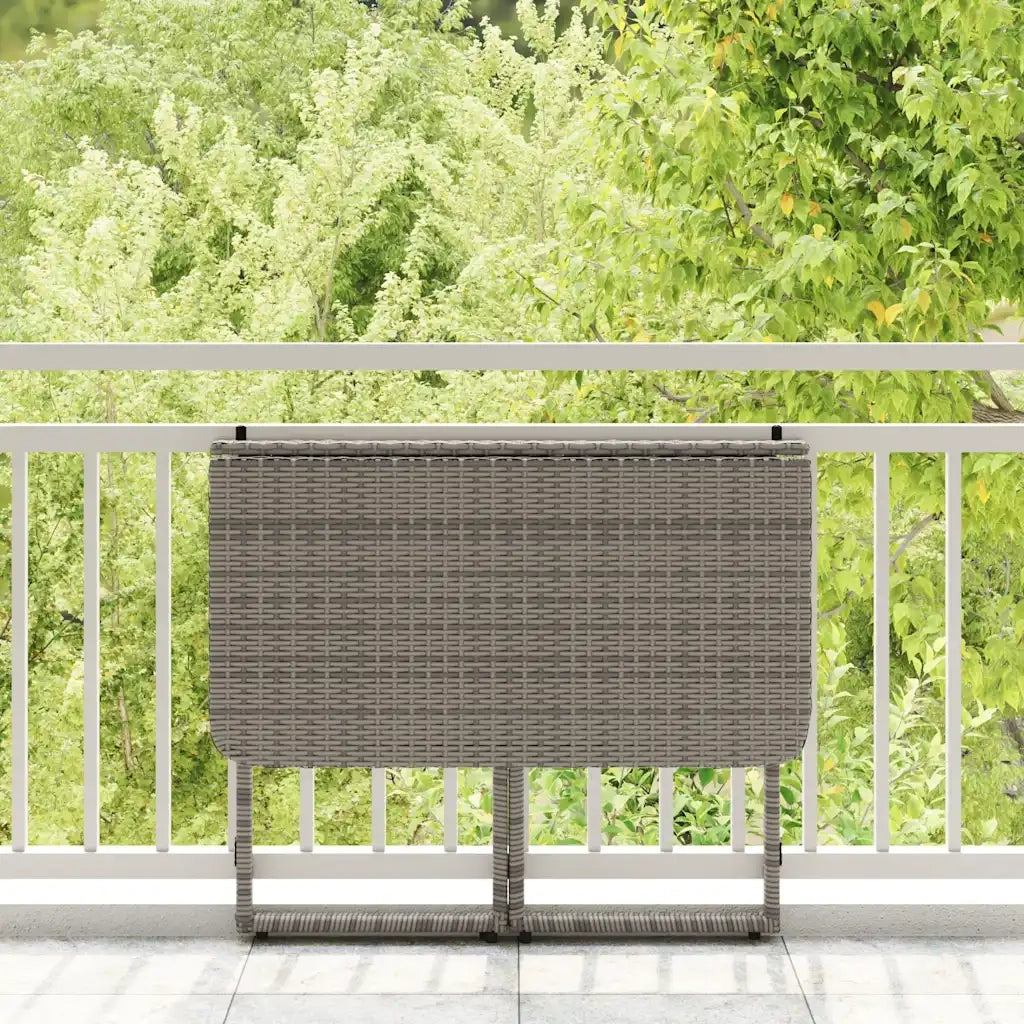 Tavolo da Giardino | Tavolino da esterno Pieghevole Grigio 90x51x75 cm in Polyrattan