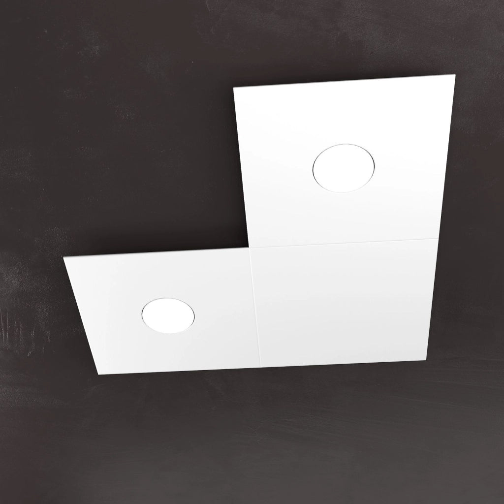 ECCENTRIC APPLIQUE-PLAFONIERA 2 LUCI + 1 DECORATIVO BIANCO 1156-2L1D-BI