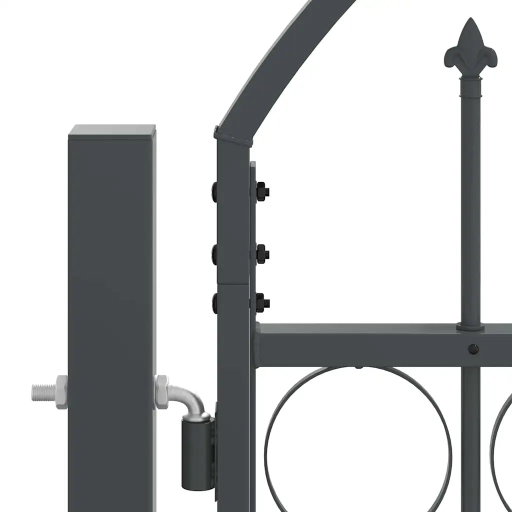 Cancello da Giardino con Parte Superiore Arcuata Assen Grigio