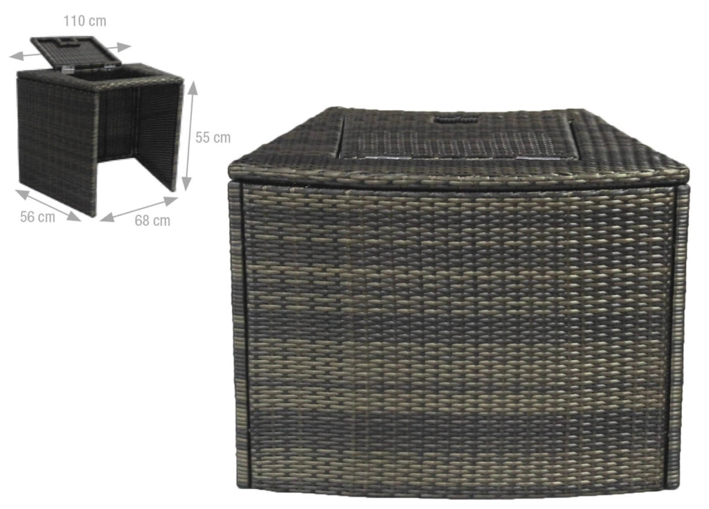 Vasca Idromassaggio da Esterno Semirigida Riscaldata 4+2 Posti con Mobili Ø184x73 cm NetSpa Vita Premium Marrone