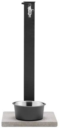 Fontana a Colonna Rubinetto Doppio in Ottone con Base e Vaschetta Abbeveratoio Belfer 42/REX-R Antracite