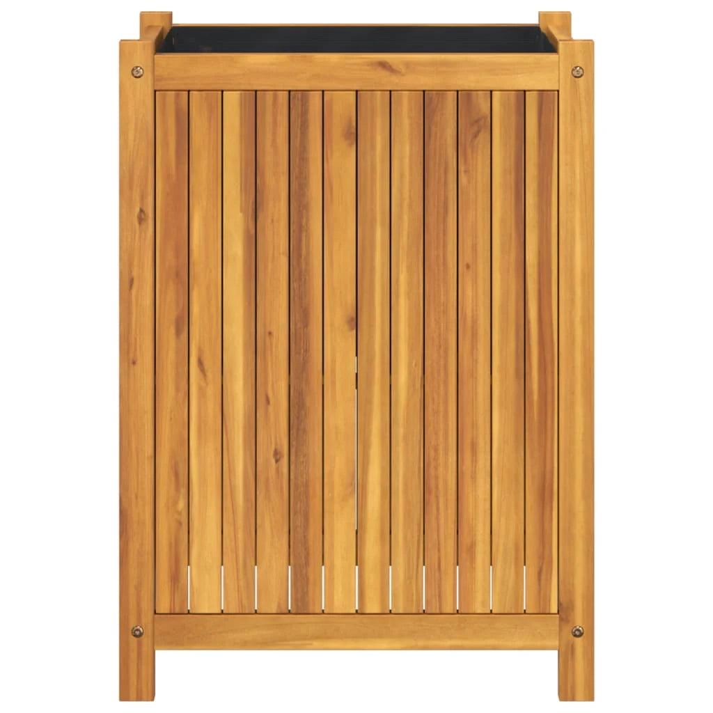 Fioriera rialzata per piante fiori terrazza giardino con rivestimento 54 x 31 x 75 cm legno massello di acacia marrone 02_0038140
