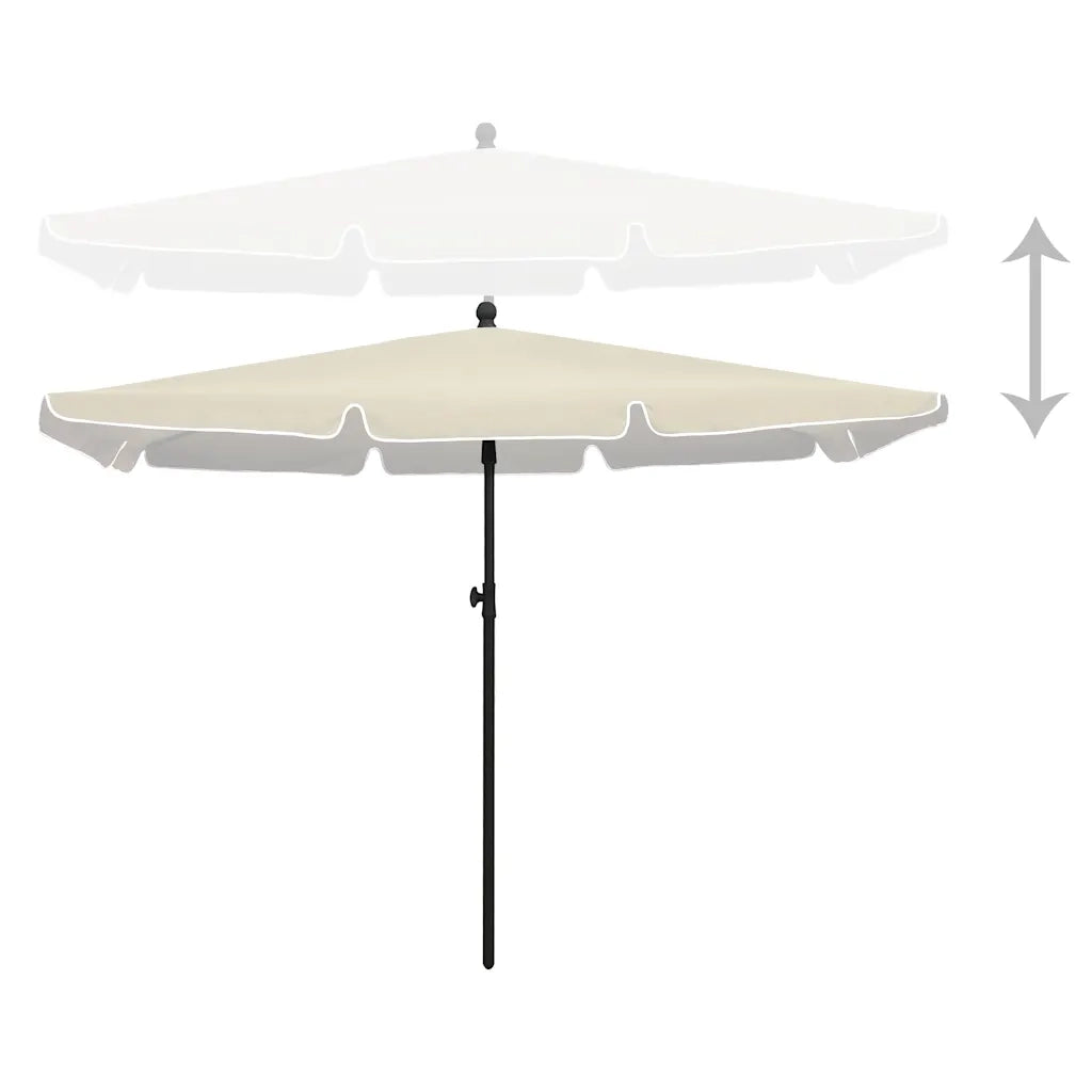 Ombrello | Parasolne da Giardino con Palo 210x140 cm Sabbia