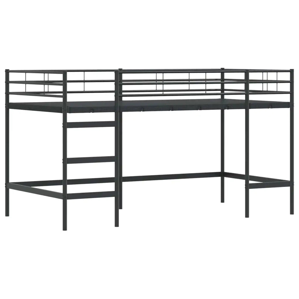 Struttura del letto loft per bambini Nero 90 x 200 cm Acciaio