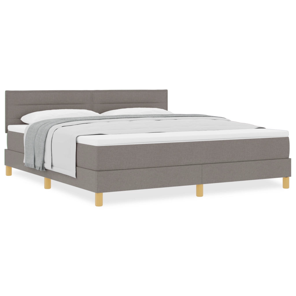Letto con Box Spring e Materasso Tortora 180x200 cm Tessuto