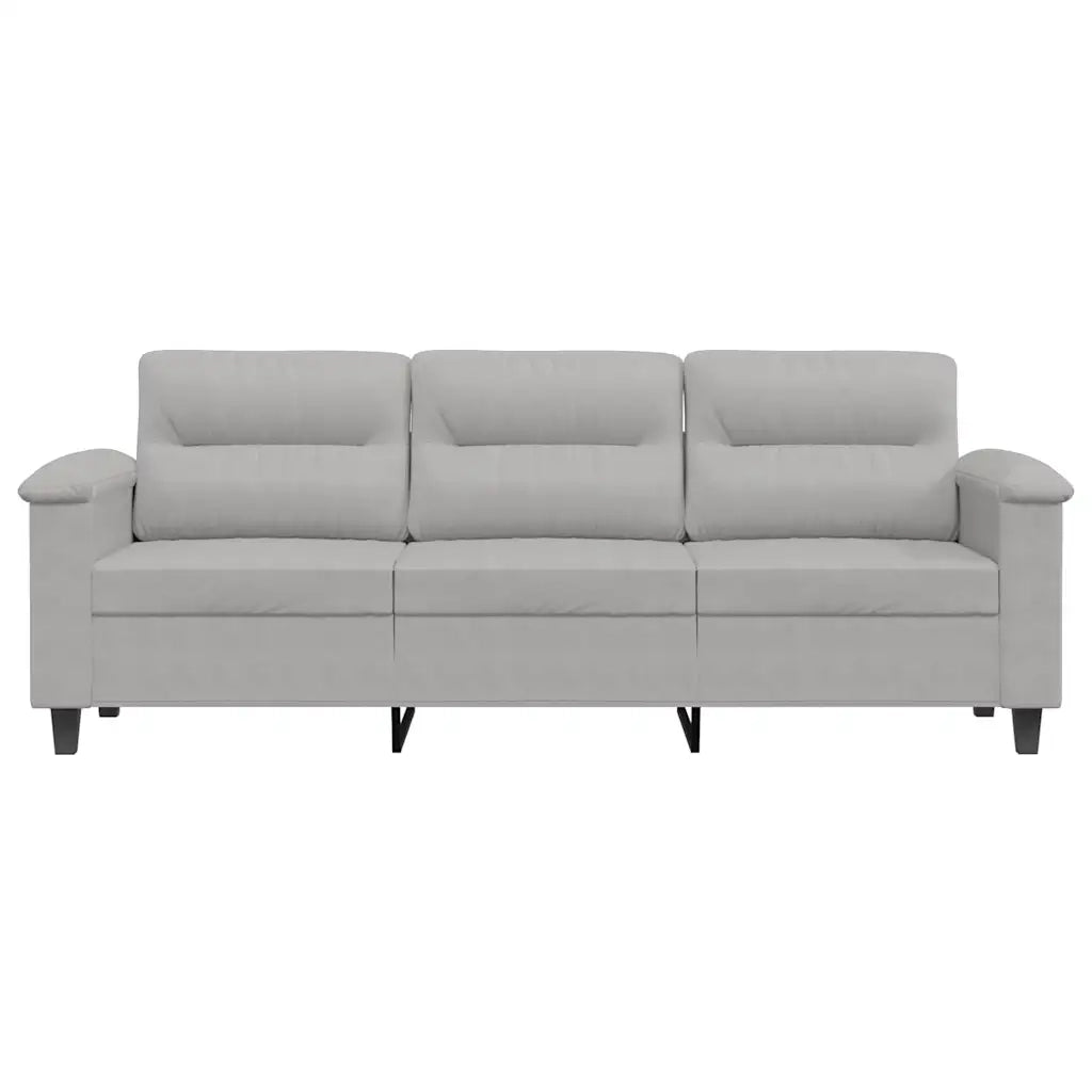 Divano a 3 Posti Grigio Chiaro 180 cm in Tessuto Microfibra 359568