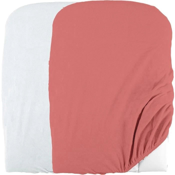 Domiva Set 2 fodere fasciatoio - 50 x 75 cm - Spugna in policotone - Bianco/Terracotta