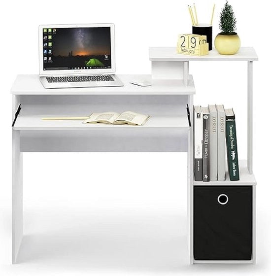 Scrivania da Ufficio per Laptop, Scrivania per Computer, Scrivania per Studio, Tavolo per Laptop, Stazione di Lavoro, Tavolo da Cucina, Tavolo per Giochi, Tavolo in Legno, 40.2 x 40.2 x 86.5 cm