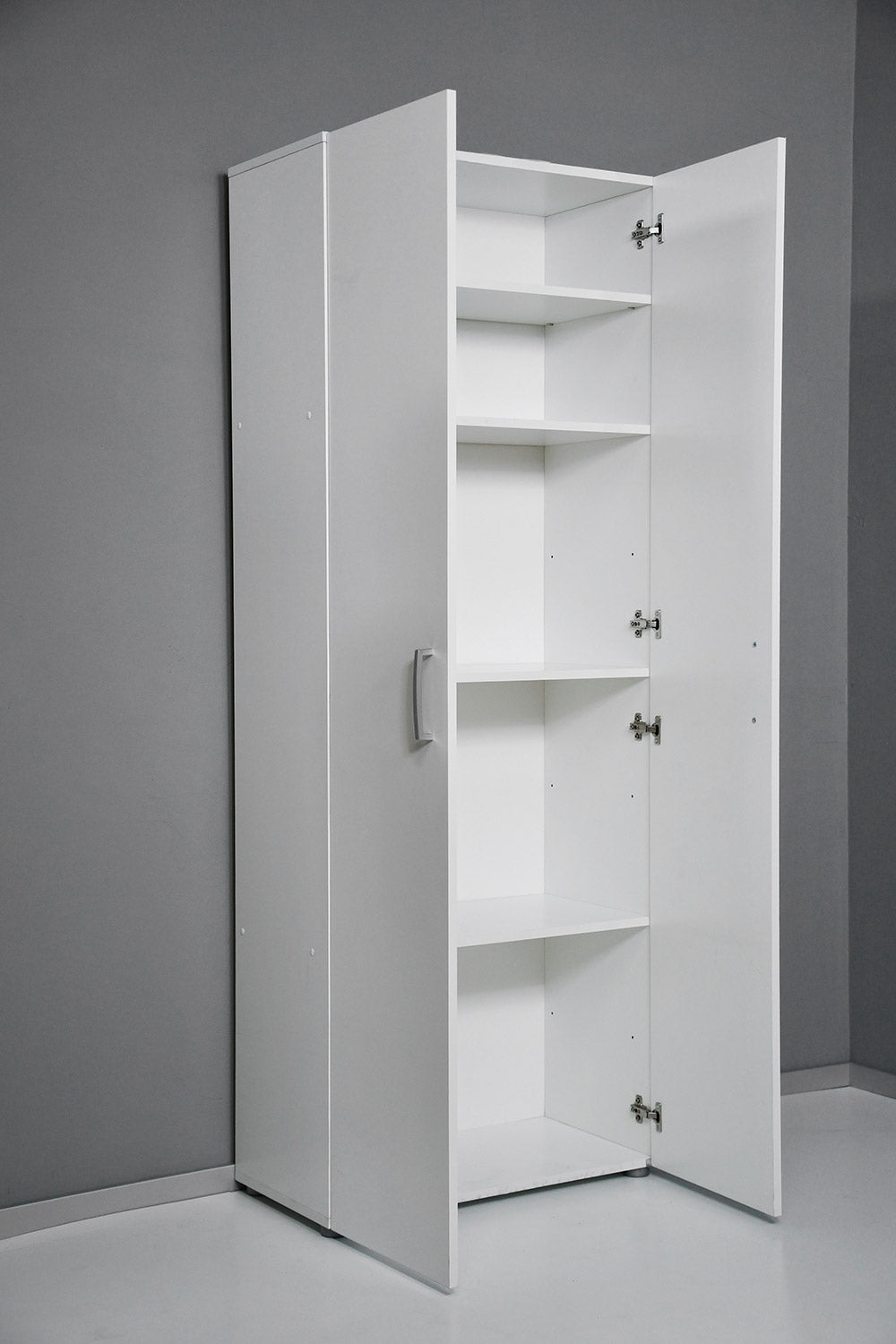 Armadio 2 Ante 5 Ripiani 69,4x36x181 cm in Truciolare Nobilitato Bianco