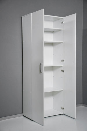 Armadio 2 Ante 5 Ripiani 69,4x36x181 cm in Truciolare Nobilitato Bianco