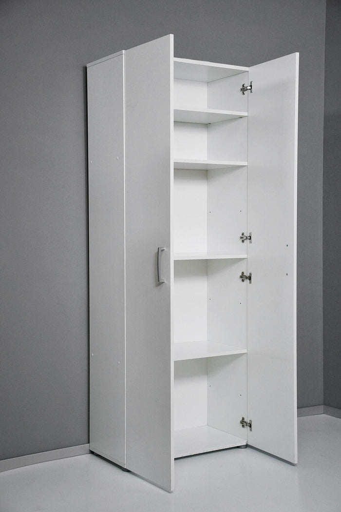 Armadio 2 Ante 5 Ripiani 69,4x36x181 cm in Truciolare Nobilitato Bianco