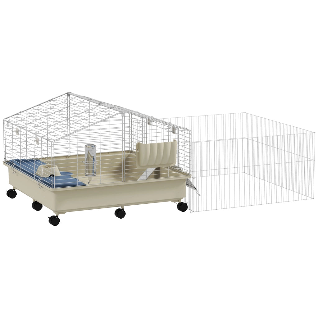 Gabbia per piccoli animali ¨C zephmum ¨C 2 livelli, rampa, mangiatoia, beverino, bianco