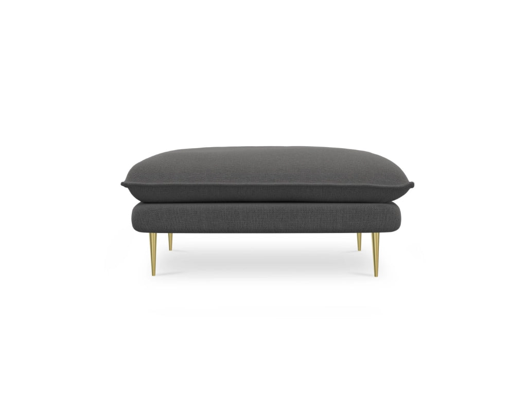 Cosmopolitan Design - Pouf "Vienna" in tessuto strutturato grigio scuro 