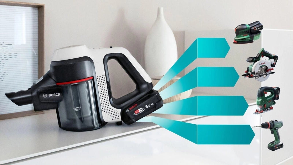 Bosch BSS711W scopa elettrica Aspirapolvere a bastone Batteria Secco Senza sacchetto 0,3 L Nero, Argento, Bianco