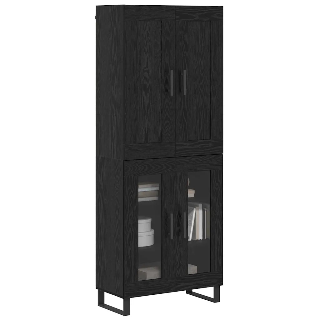 Credenza Rovere Nero 69,5 x 34 x 180 cm Legno multistrato