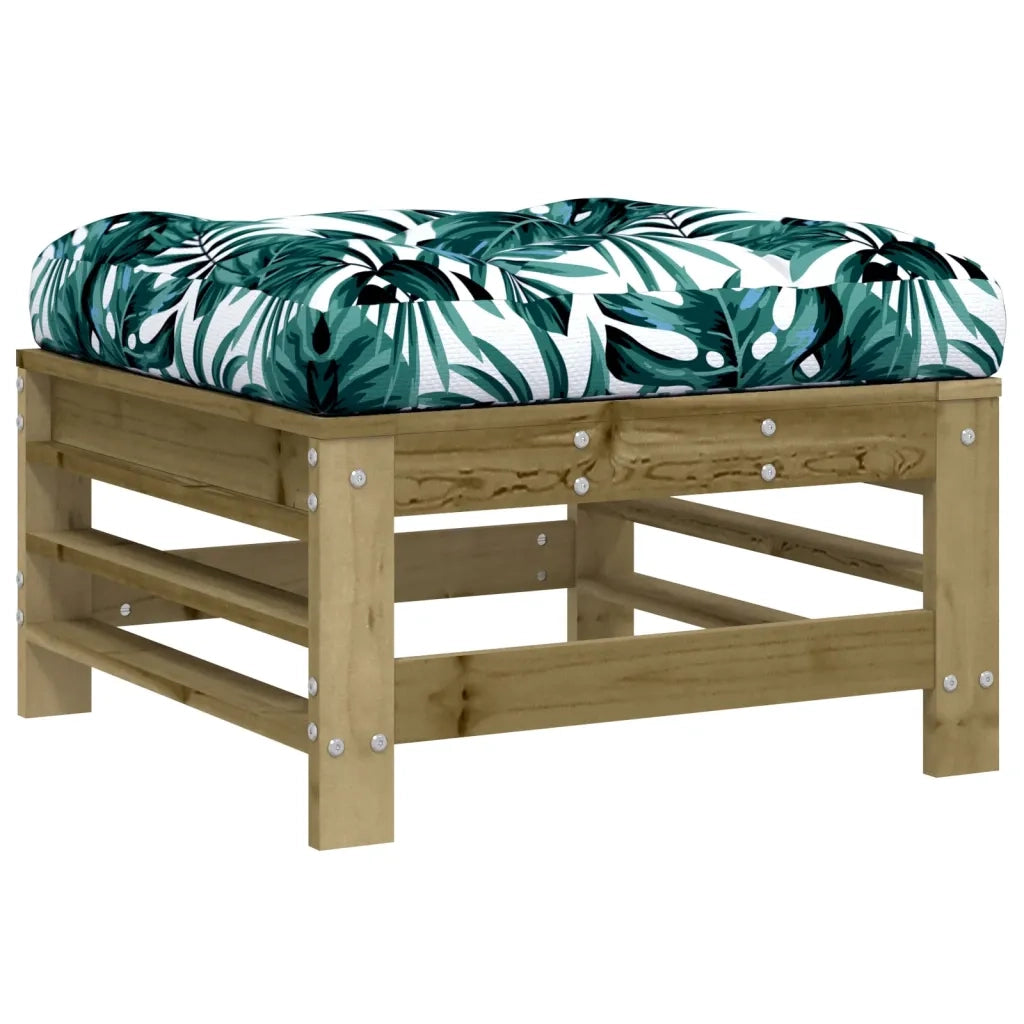 Sedia da giardino-Poggiapiedi Giardino con Cuscini 2pz Legno Impregnato di Pino 545346