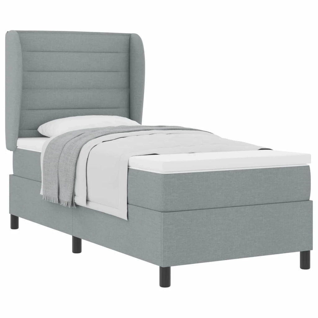Letto a molle con materasso Grigio chiaro 90 x 190 cm Tessuto 3340473