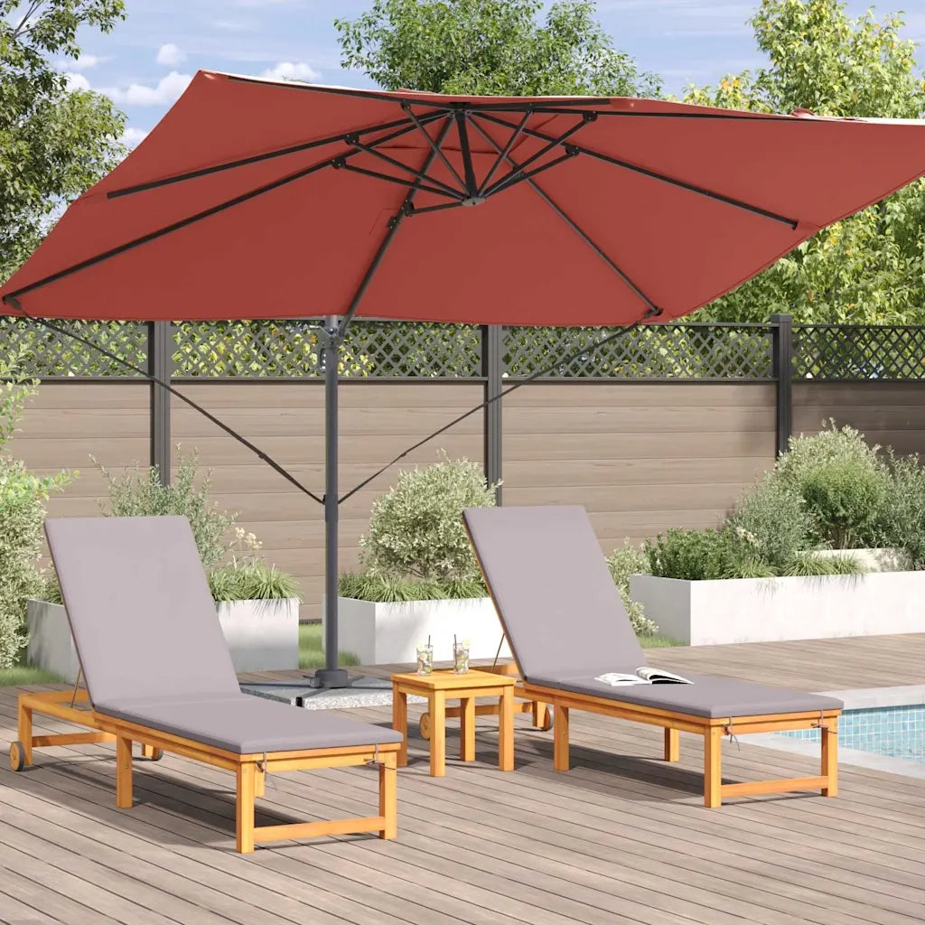 Ombrelloneda-Ombrello da giardino balcone Terracotta 351 x 250 x 260 cm Poliestere e Alluminio