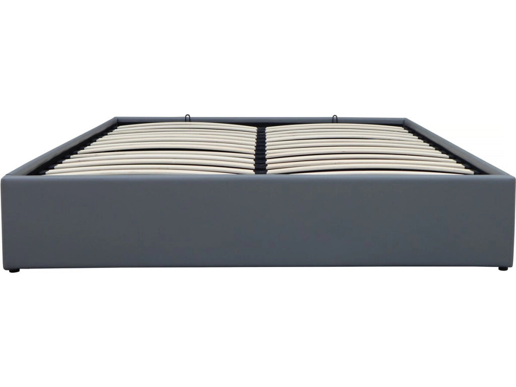 Letto matrimoniale in PVC "Ava" con contenitore - 160 x 200 cm - Grigio