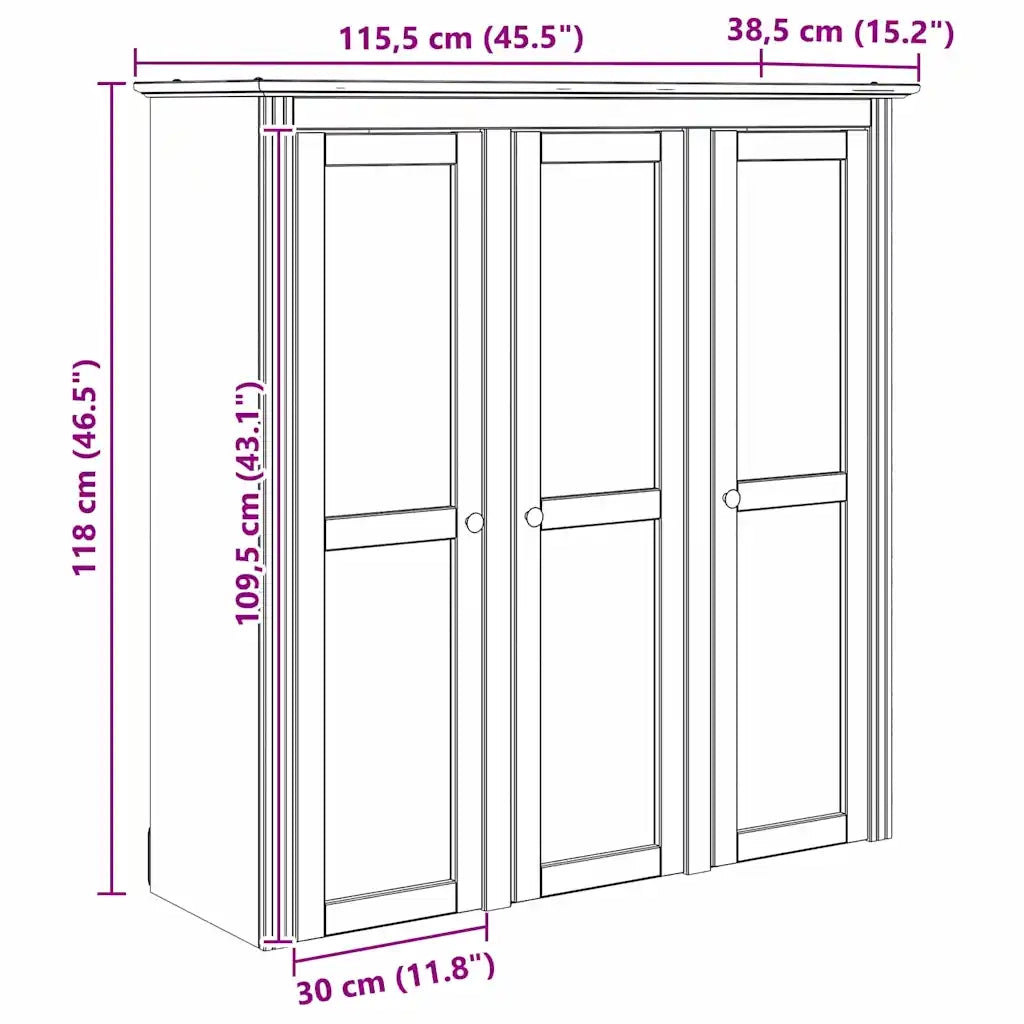 Armadio con Porte in Vetro BODO Marrone miele CFW4415884